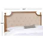 Tête de lit capitonnée avec cadre en bois rustique taupe / beige / gris / noir – Usage unique