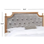 Tête de lit capitonnée avec cadre en bois rustique taupe / beige / gris / noir – Usage unique