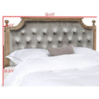 Tête de lit capitonnée avec cadre en bois rustique taupe / beige / gris / noir – Usage unique