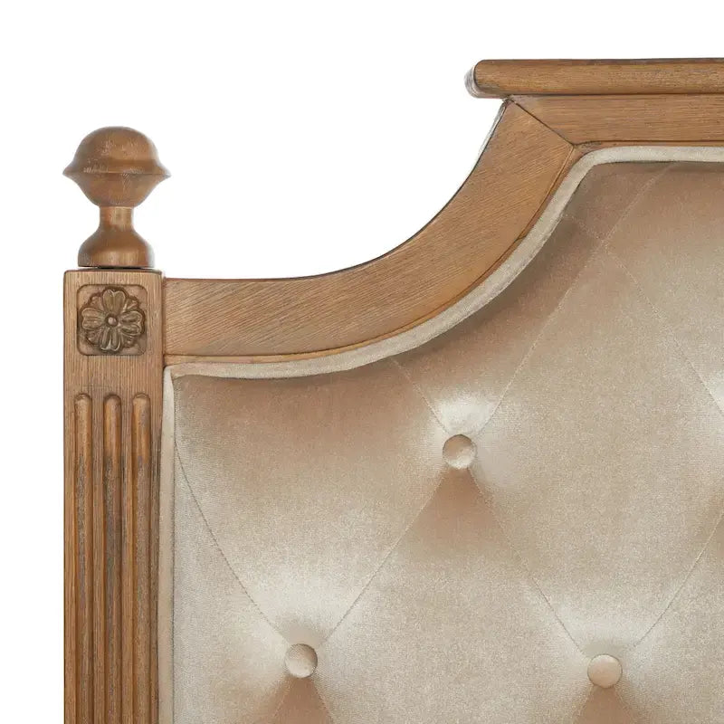 Tête de lit capitonnée avec cadre en bois rustique taupe / beige / gris / noir – Usage unique
