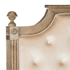 Tête de lit capitonnée avec cadre en bois rustique taupe / beige / gris / noir – Usage unique