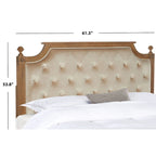 Tête de lit capitonnée avec cadre en bois rustique taupe / beige / gris / noir – Usage unique