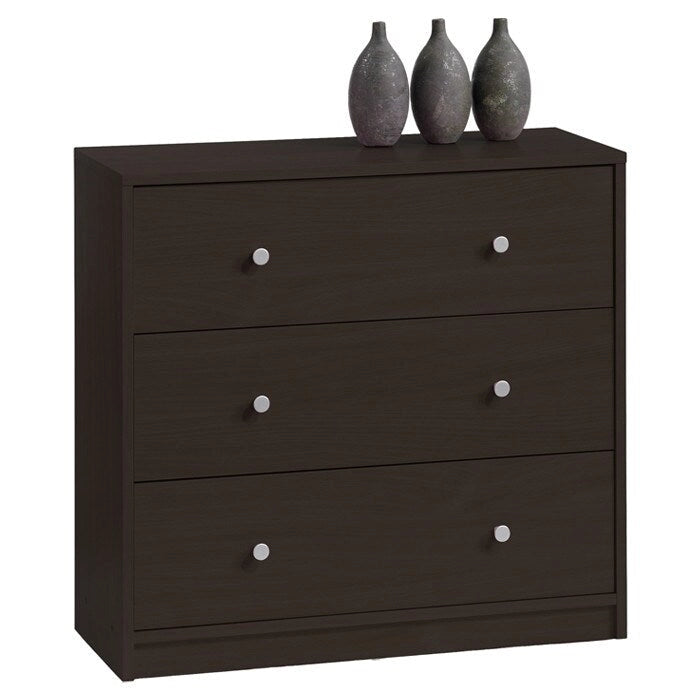 Commode contemporaine à 3 tiroirs brun foncé - Usage unique