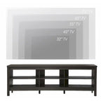 Meuble TV de ferme noir en MDF avec 6 étagères ouvertes – Pour téléviseurs jusqu'à 75 pouces