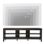 Meuble TV en bois noir anthracite avec 6 niches ouvertes et bandeau LED RGB - Usage unique