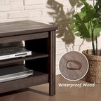 Meuble TV en bois noir anthracite avec 6 niches ouvertes et bandeau LED RGB - Usage unique