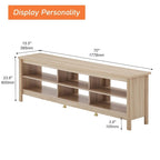 Meuble TV en bois noir anthracite avec 6 niches ouvertes et bandeau LED RGB - Usage unique