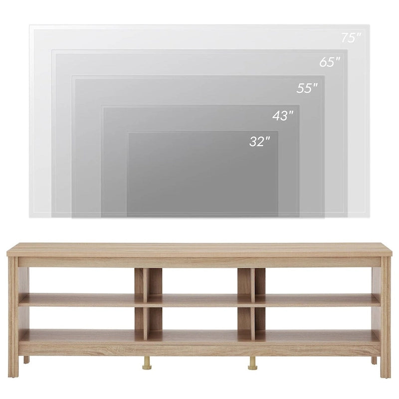 Meuble TV en bois noir anthracite avec 6 niches ouvertes et bandeau LED RGB - Usage unique