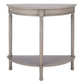 Console demi-lune traditionnelle grège/marron/noir avec pieds tournés - Utilisation unique