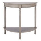 Console demi-lune traditionnelle grège/marron/noir avec pieds tournés - Utilisation unique