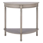 Console demi-lune traditionnelle grège/marron/noir avec pieds tournés - Utilisation unique