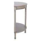 Console demi-lune traditionnelle grège/marron/noir avec pieds tournés - Utilisation unique