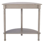 Console demi-lune traditionnelle grège/marron/noir avec pieds tournés - Utilisation unique