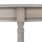 Console demi-lune traditionnelle grège/marron/noir avec pieds tournés - Utilisation unique