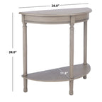 Console demi-lune traditionnelle grège/marron/noir avec pieds tournés - Utilisation unique