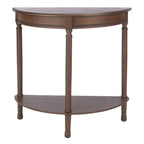 Console demi-lune traditionnelle grège/marron/noir avec pieds tournés - Utilisation unique