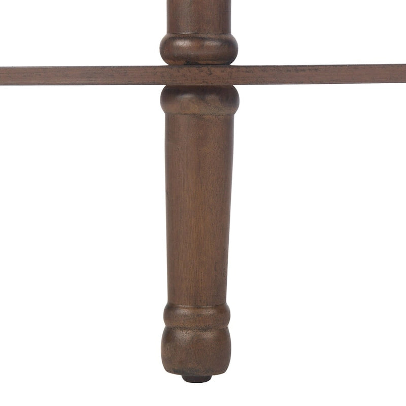 Console demi-lune traditionnelle grège/marron/noir avec pieds tournés - Utilisation unique