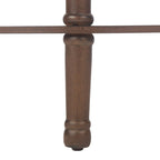 Console demi-lune traditionnelle grège/marron/noir avec pieds tournés - Utilisation unique