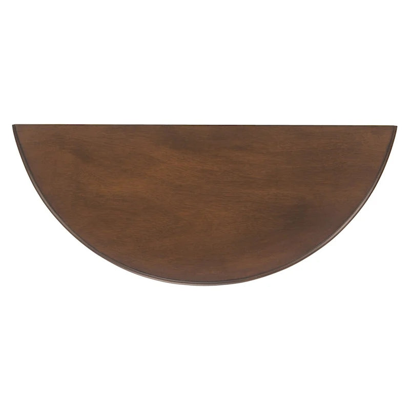 Console demi-lune traditionnelle grège/marron/noir avec pieds tournés - Utilisation unique