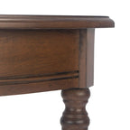 Console demi-lune traditionnelle grège/marron/noir avec pieds tournés - Utilisation unique
