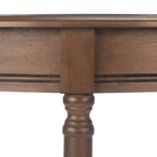 Console demi-lune traditionnelle grège/marron/noir avec pieds tournés - Utilisation unique