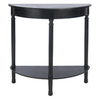Console demi-lune traditionnelle grège/marron/noir avec pieds tournés - Utilisation unique