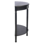 Console demi-lune traditionnelle grège/marron/noir avec pieds tournés - Utilisation unique