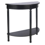 Console demi-lune traditionnelle grège/marron/noir avec pieds tournés - Utilisation unique