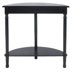 Console demi-lune traditionnelle grège/marron/noir avec pieds tournés - Utilisation unique