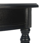 Console demi-lune traditionnelle grège/marron/noir avec pieds tournés - Utilisation unique