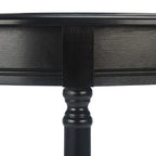 Console demi-lune traditionnelle grège/marron/noir avec pieds tournés - Utilisation unique