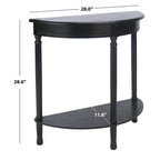 Console demi-lune traditionnelle grège/marron/noir avec pieds tournés - Utilisation unique