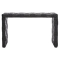 Table console croisée en rotin naturel noir/blanc/miel - Usage unique