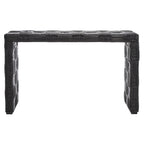 Table console croisée en rotin naturel noir/blanc/miel - Usage unique