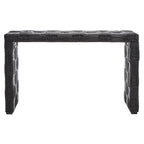 Table console croisée en rotin naturel noir/blanc/miel - Usage unique