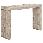 Table console croisée en rotin naturel noir/blanc/miel - Usage unique