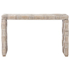 Table console croisée en rotin naturel noir/blanc/miel - Usage unique