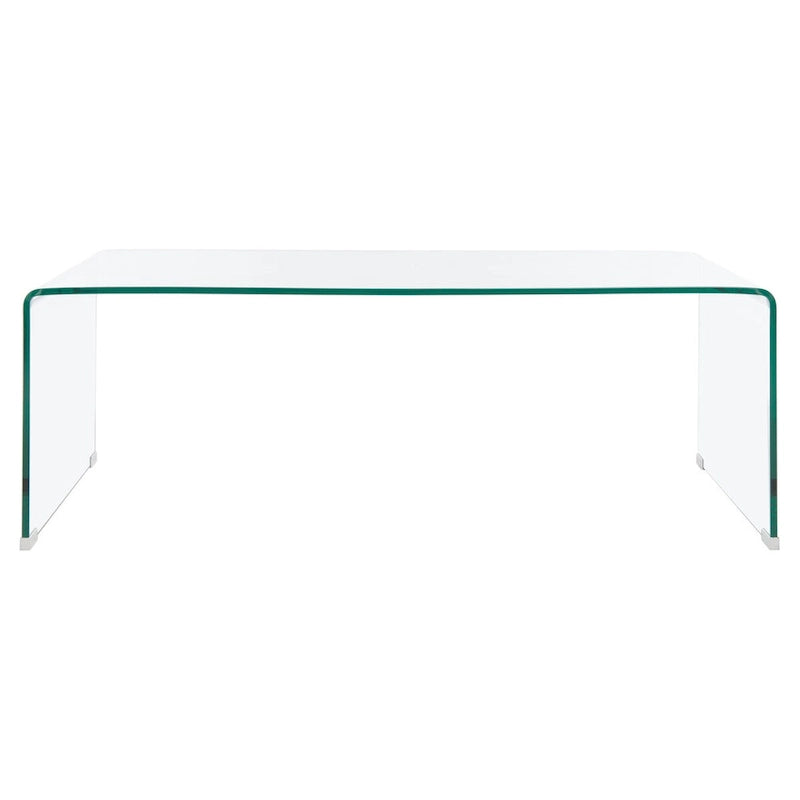 Table basse minimaliste moderne en verre trempé transparent - Usage unique