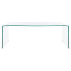 Table basse minimaliste moderne en verre trempé transparent - Usage unique
