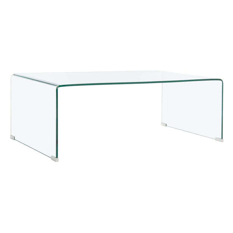 Table basse minimaliste moderne en verre trempé transparent - Usage unique