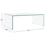 Table basse minimaliste moderne en verre trempé transparent - Usage unique
