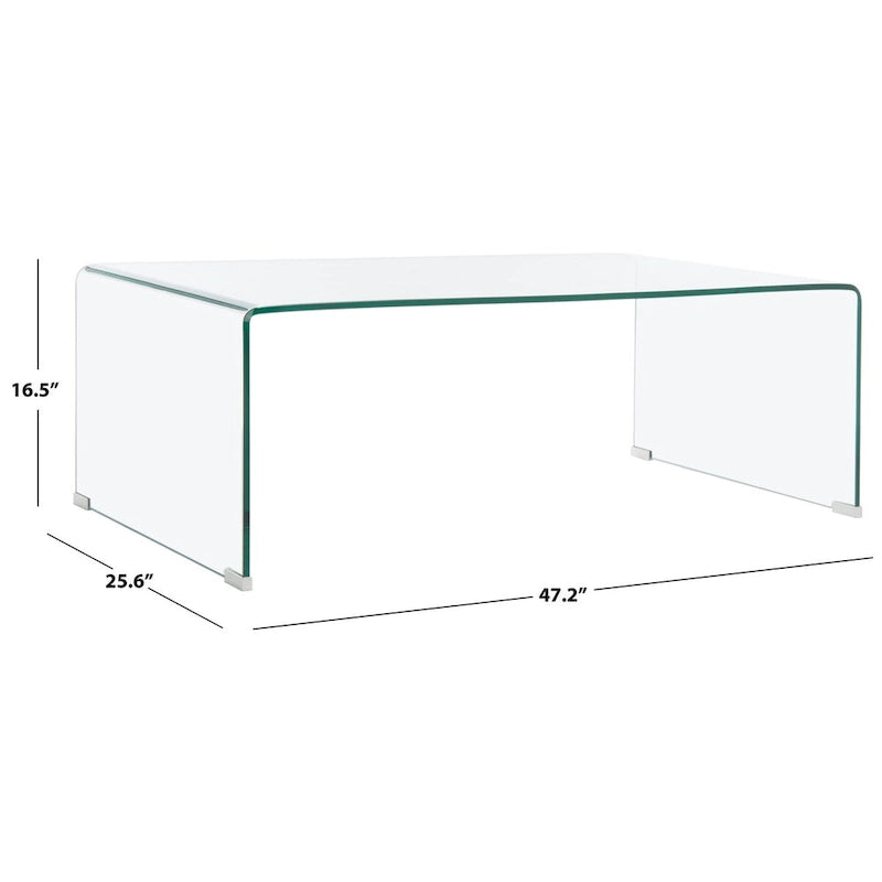 Table basse minimaliste moderne en verre trempé transparent - Usage unique