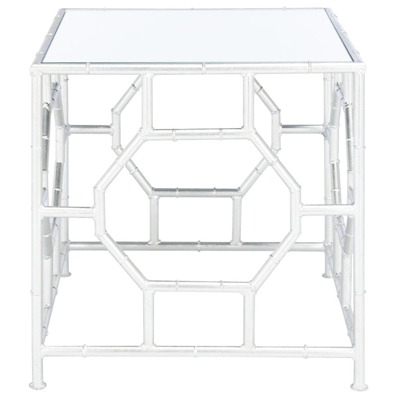 Table d'appoint miroir argenté avec plateau - Usage unique