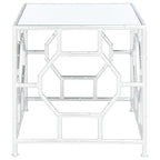 Table d'appoint miroir argenté avec plateau - Usage unique