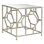 Table d'appoint miroir argenté avec plateau - Usage unique