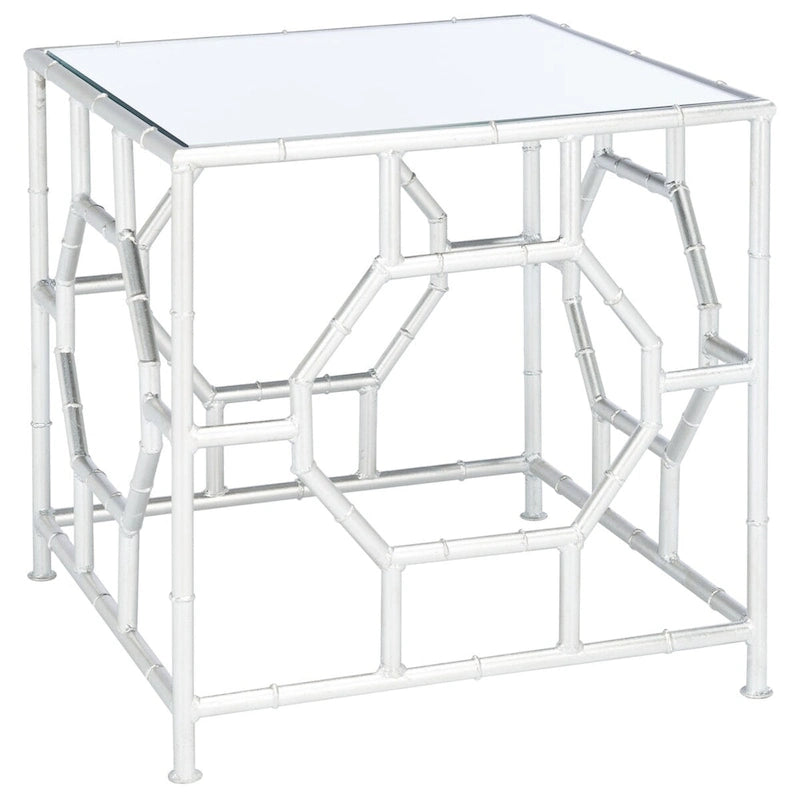 Table d'appoint miroir argenté avec plateau - Usage unique