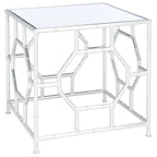 Table d'appoint miroir argenté avec plateau - Usage unique