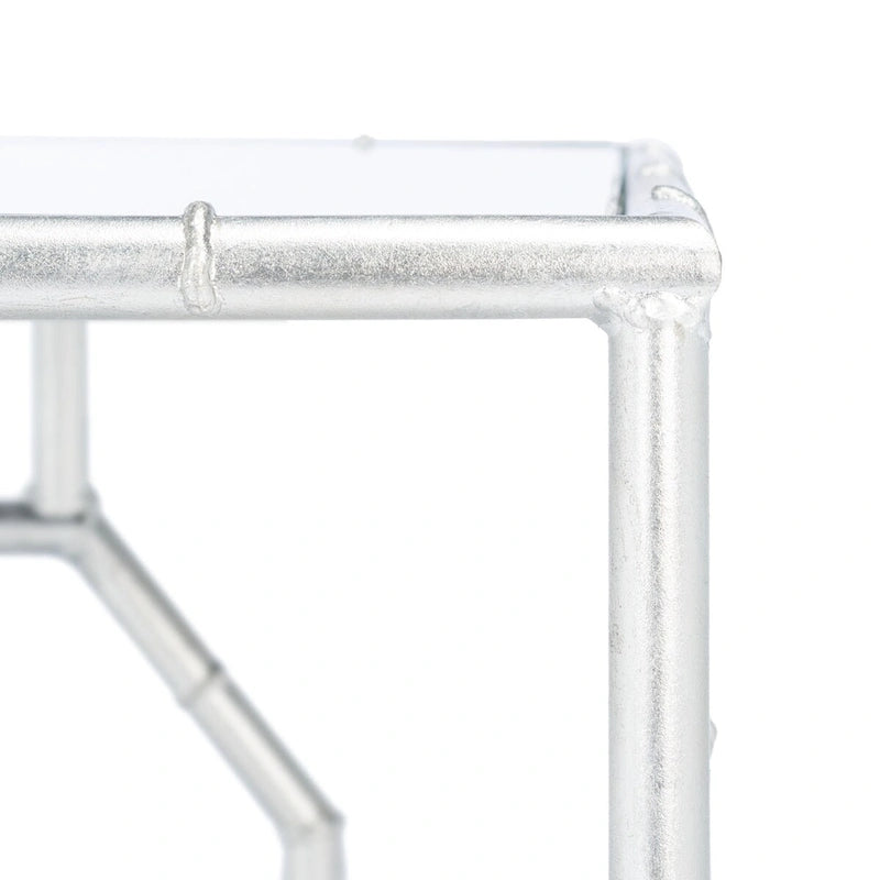 Table d'appoint miroir argenté avec plateau - Usage unique