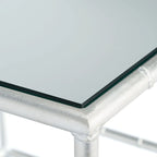 Table d'appoint miroir argenté avec plateau - Usage unique