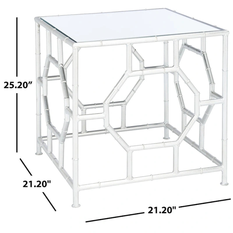 Table d'appoint miroir argenté avec plateau - Usage unique